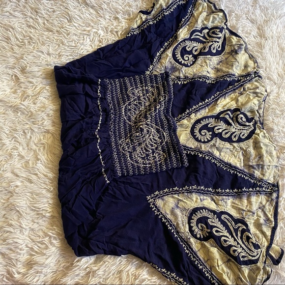 Dark blue hippie style long flowy dress - Picture 4 of 5